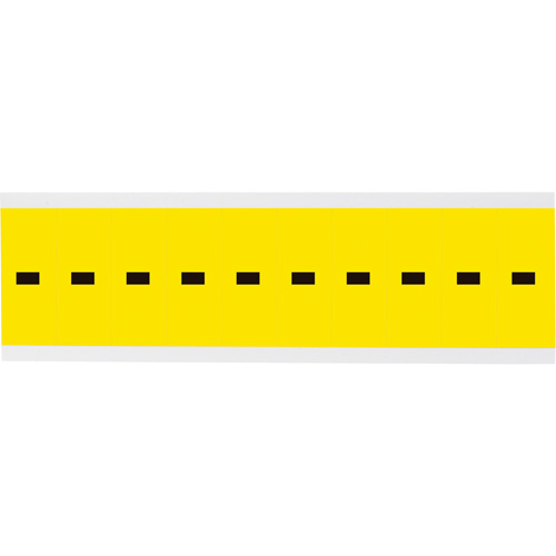 Repositionable Individual Number & Letter Labels, Dash (-), 2" H, Black on Yellow - Brady 3440-DSH