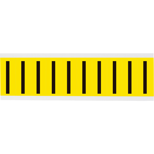 Repositionable Individual Number and Letter Labels, I, 2" H, Black on Yellow - Brady 3440-I