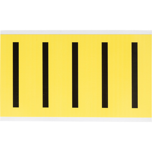 &eacute;tiquettes de lettres et chiffres individuels repositionnables, I, 4" h, Noir sur jaune - Brady 3460-I