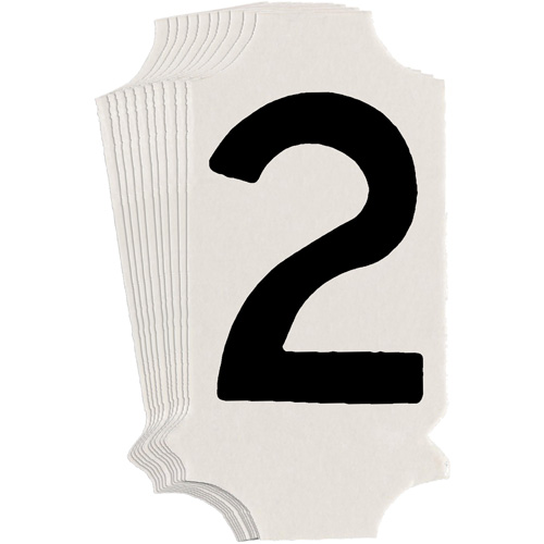 &eacute;tiquettes de lettres et chiffres gothiques individuels Quick-Align, 2, 1" h, Noir - Brady 5010P-2