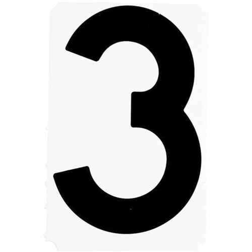 Quick-Align&reg; Individual Gothic Number and Letter Labels, 3, 1" H, Black - Brady 5010P-3