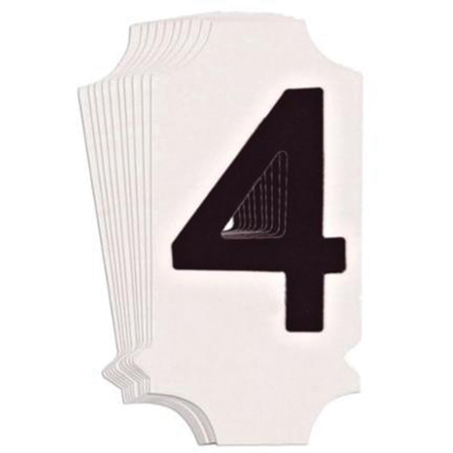 Quick-Align&reg; Individual Gothic Number and Letter Labels, 4, 1" H, Black - Brady 5010P-4