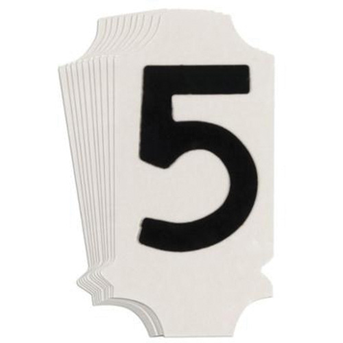 &eacute;tiquettes de lettres et chiffres gothiques individuels Quick-Align, 5, 1" h, Noir - Brady 5010P-5