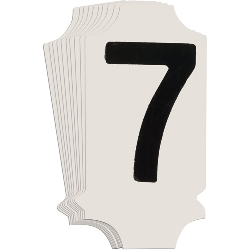 &eacute;tiquettes de lettres et chiffres gothiques individuels Quick-Align, 7, 1" h, Noir - Brady 5010P-7