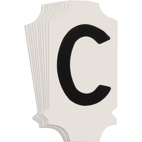 &eacute;tiquettes de lettres et chiffres gothiques individuels Quick-Align, C, 1" h, Noir - Brady 5010P-C