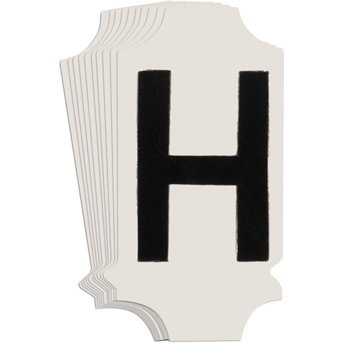 &eacute;tiquettes de lettres et chiffres gothiques individuels Quick-Align, H, 1" h, Noir - Brady 5010P-H