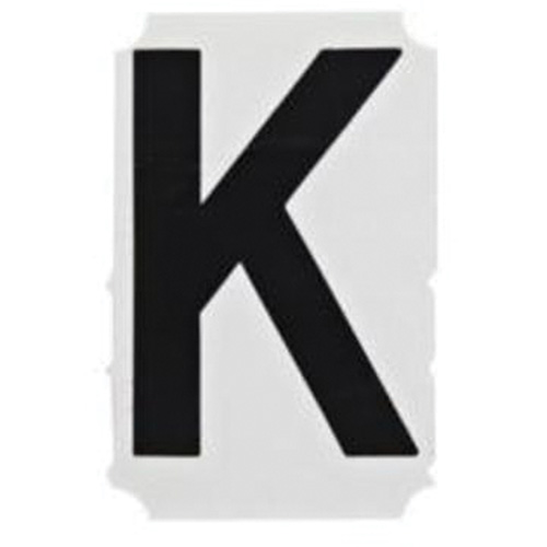 &eacute;tiquettes de lettres et chiffres gothiques individuels Quick-Align, K, 1" h, Noir - Brady 5010P-K