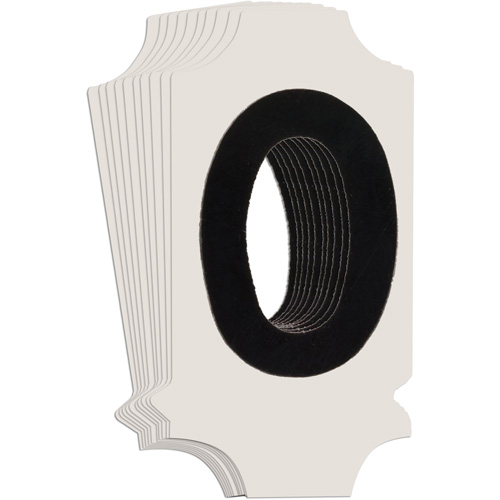 &eacute;tiquettes de lettres & chiffres gothiques individuels Quick-Align, O, 1" h, Noir - Brady 5010P-O