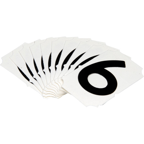 &eacute;tiquettes de lettres et chiffres gothiques individuels Quick-Align, 6, 2" h, Noir - Brady 5050P-6