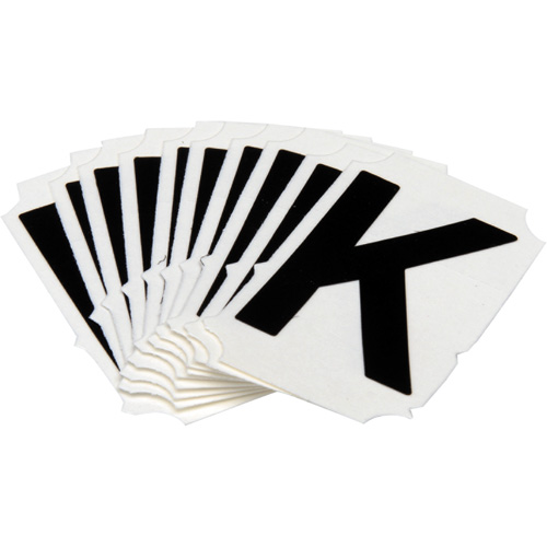 Quick-Align&reg;Individual Gothic Number and Letter Labels, K, 2" H, Black - Brady 5050P-K