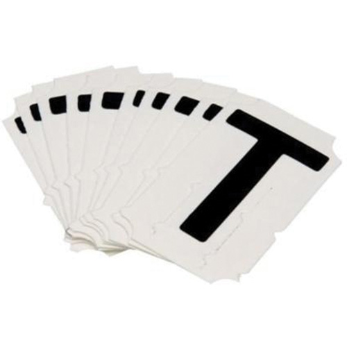 Quick-Align&reg; Individual Gothic Number & Letter Labels, T, 2" H, Black - Brady 5050P-T