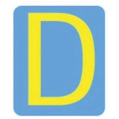 &eacute;tiquettes de lettres et chiffres gothiques individuels Quick-Align, D, 2" h, Jaune - Brady 5060P-D