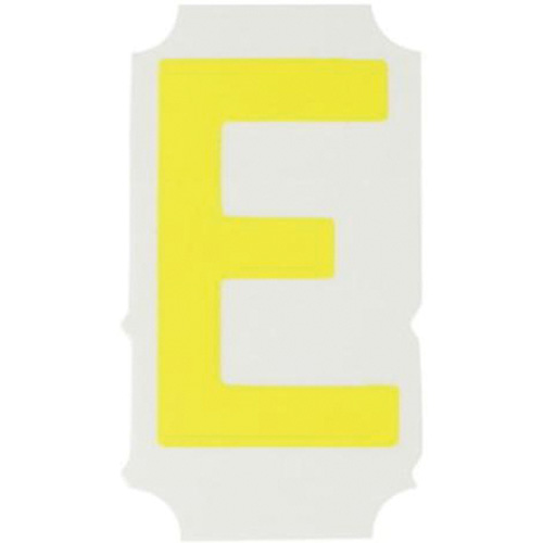 Quick-Align&reg; Individual Gothic Number and Letter Labels, E, 2" H, Yellow - Brady 5060P-E
