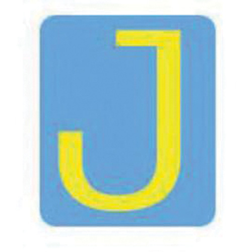 Quick-Align&reg;Individual Gothic Number and Letter Labels, J, 2" H, Yellow - Brady 5060P-J