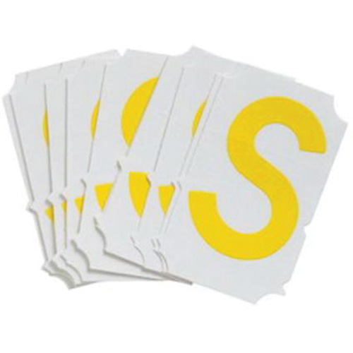 Quick-Align&reg; Individual Gothic Number & Letter Labels, S, 2" H, Yellow - Brady 5060P-S