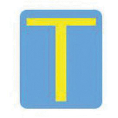Quick-Align&reg; Individual Gothic Number & Letter Labels, T, 2" H, Yellow - Brady 5060P-T