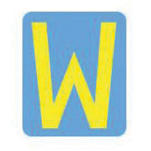Quick-Align&reg; Individual Gothic Number & Letter Labels, W, 2" H, Yellow - Brady 5060P-W