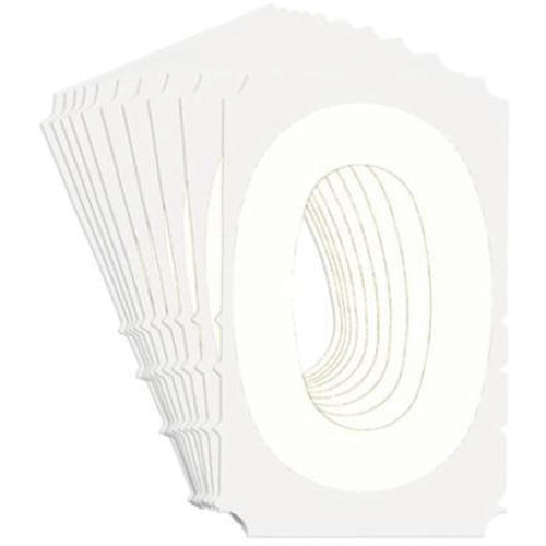 &eacute;tiquettes de lettres et chiffres gothiques individuels Quick-Align, 0, 2" h, Blanc - Brady 5080P-0