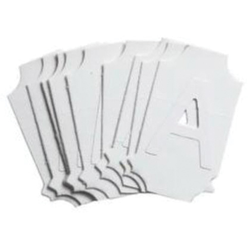 &eacute;tiquettes de lettres et chiffres gothiques individuels Quick-Align, A, 2" h, Blanc - Brady 5080P-A