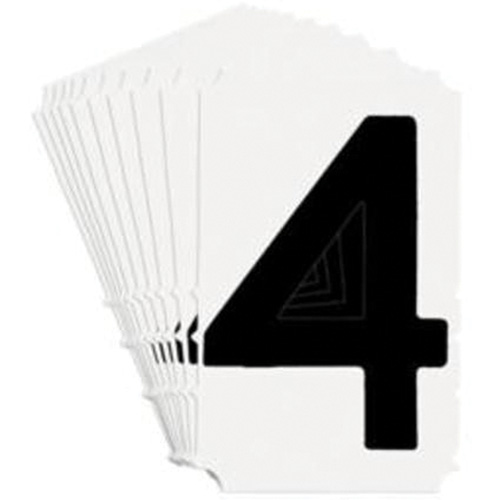 Quick-Align&reg; Individual Gothic Number and Letter Labels, 4, 3" H, Black - Brady 5100P-4