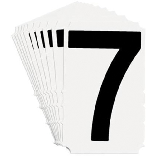 Quick-Align&reg; Individual Gothic Number and Letter Labels, 7, 3" H, Black - Brady 5100P-7