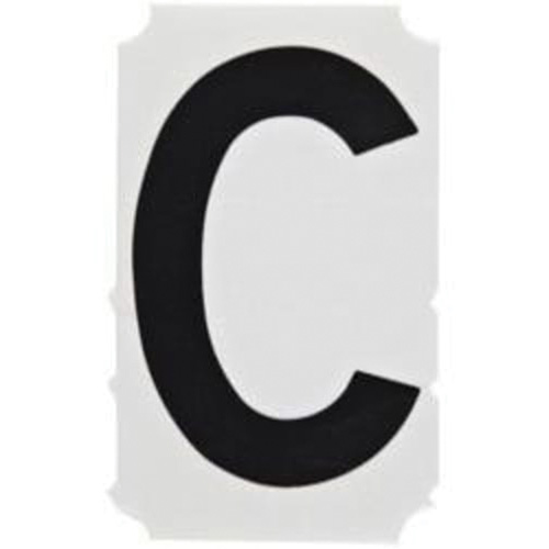Quick-Align&reg; Individual Gothic Number and Letter Labels, C, 3" H, Black - Brady 5100P-C