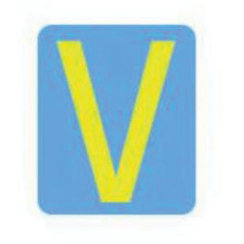 Quick-Align&reg; Individual Gothic Number & Letter Labels, V, 3" H, Yellow - Brady 5110P-V