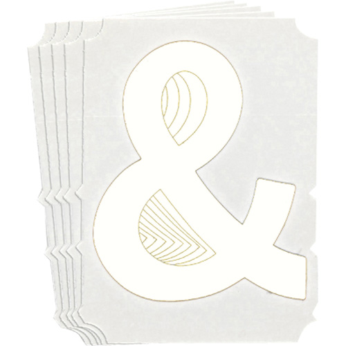 Quick-Align&reg; Individual Gothic Number & Letter Labels, Ampersand (&), 3" H, White - Brady 5130P-&