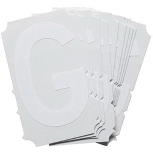 Quick-Align&reg; Individual Gothic Number and Letter Labels, G, 3" H, White - Brady 5130P-G