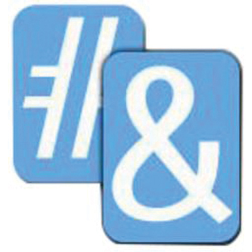 Quick-Align&reg; Individual Gothic Number & Letter Labels, Assorted Punctuation, 2" H, White - Brady 5080P-PUN