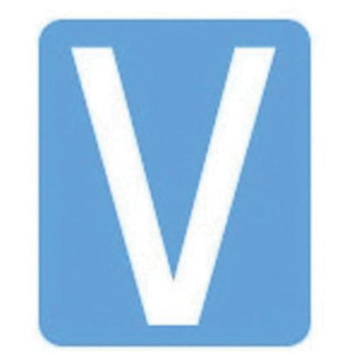 Quick-Align&reg; Individual Gothic Number & Letter Labels, V, 3" H, White - Brady 5130P-V