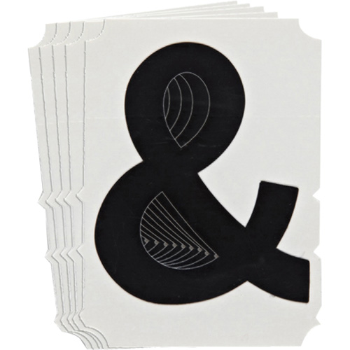 Quick-Align&reg; Individual Gothic Number & Letter Labels, Ampersand (&), 4" H, Black - Brady 5140P-&