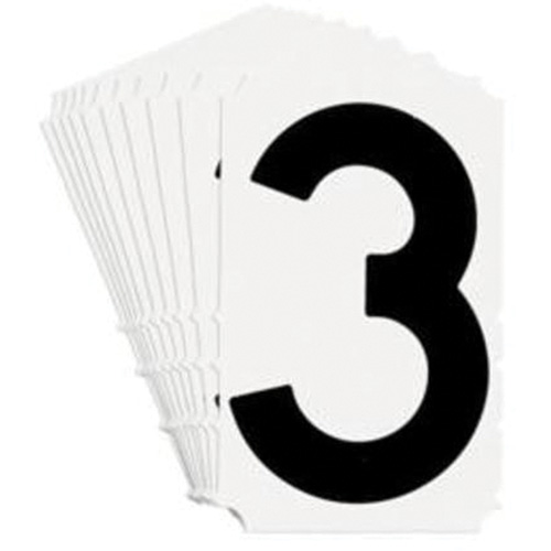 &eacute;tiquettes de lettres et chiffres gothiques individuels Quick-Align, 3, 4" h, Noir - Brady 5140P-3