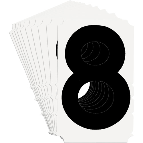 &eacute;tiquettes de lettres et chiffres gothiques individuels Quick-Align, 8, 4" h, Noir - Brady 5140P-8