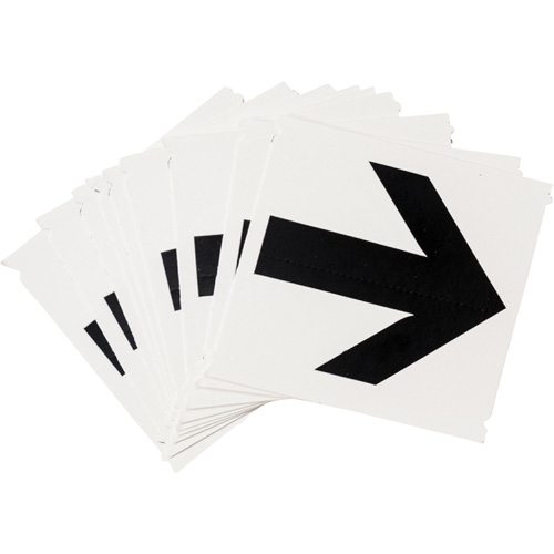 Quick-Align&reg; Individual Gothic Number and Letter Labels, Arrow Symbol, 4" H, Black - Brady 5140P-ARO