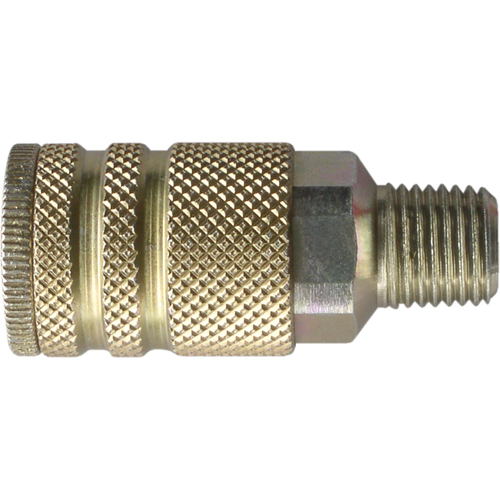 Quick Couplers - 1/4" Industrial, One Way Shut-Off - Manual Couplers, Zinc Plated Steel - Topring 20.962