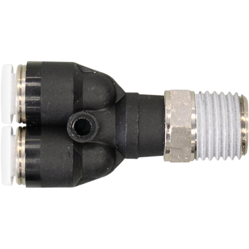 Topfit Male Threaded Y-Connector Fitting, 1/4" Dia, Polymer - Topring 40.720