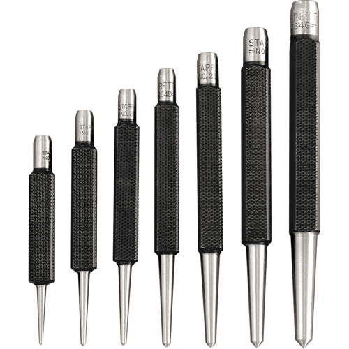 Ensemble de 7 pointeaux &agrave; centrer &agrave; tige carr&eacute;e - Starrett S264WB