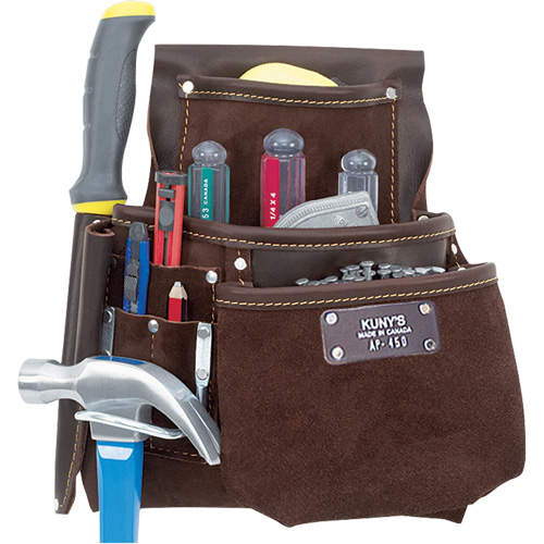 Multi-Tool Pouch, Multiple Tool Holder, Leather, 7 Pockets - Kuny's AP-450