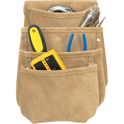 Drywall Tool Pouch, Multiple Tool Holder, Leather, 4 Pockets - Kuny's DW-1024