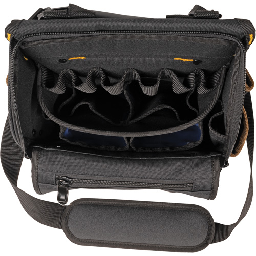 Porte-outils pour &eacute;lectricien professionnel &agrave; fermeture &eacute;clair, Polyester, 21 pochettes, Noir - Kuny's EL-1509
