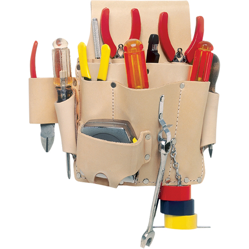 Electrician's Tool Pouches, Multiple Tool Holder, Leather, 8 Pockets - Kuny's EL-809