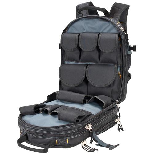 Sacs &agrave; dos pour outils &agrave; 75 pochettes, 13" lo x 17-1/2" la, Noir, Nylon - Kuny's SW-1132