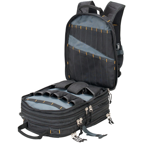Sacs &agrave; dos pour outils &agrave; 75 pochettes, 13" lo x 17-1/2" la, Noir, Nylon - Kuny's SW-1132