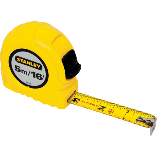 Tape Measure, 3/4" x 16'/5 m, Imperial & Metric Graduations - Stanley Tools 30-496