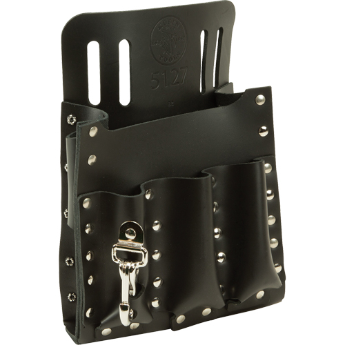 Tool Pouches, Multiple Tool Holder, Leather, 6 Pockets - Klein Tools 5127