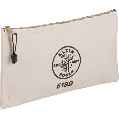Zipper Tool Pouch, Canvas, 1 Pockets, Beige - Klein Tools 5139