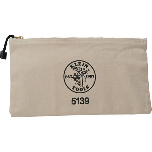 Zipper Tool Pouch, Canvas, 1 Pockets, Beige - Klein Tools 5139