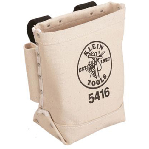 Bull-Pin & Bolt Pouch with Belt Strap Connect, Tool Holder, Canvas, 3 Pockets - Klein Tools 5416
