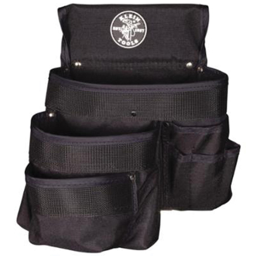 PowerLine Series 9-Pocket Tool Pouch, 1000 Denier Cordura&reg;, Black - Klein Tools 5700